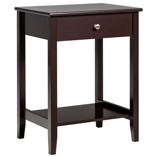 Wooden Nightstand End Table Storage Display