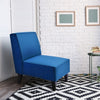 Contemporary Decor Solid Armless Accent Chair-Blue