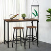 3 Piece Pub Table and Stools Kitchen Dining Set