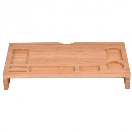 Bamboo Monitor Stand Riser Storage Laptop Desktop