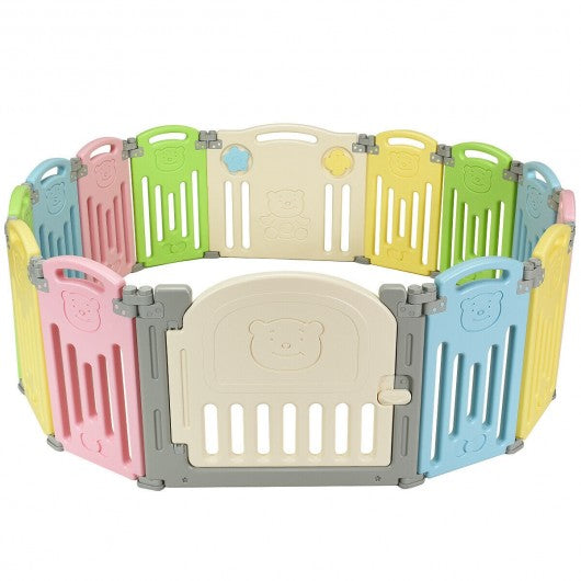 Foldable Baby Playpen 14 Panel Activity Center Safety Play Yard
