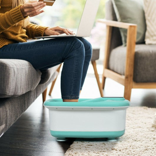 Portable Electric Automatic Roller Foot Bath Massager-Green