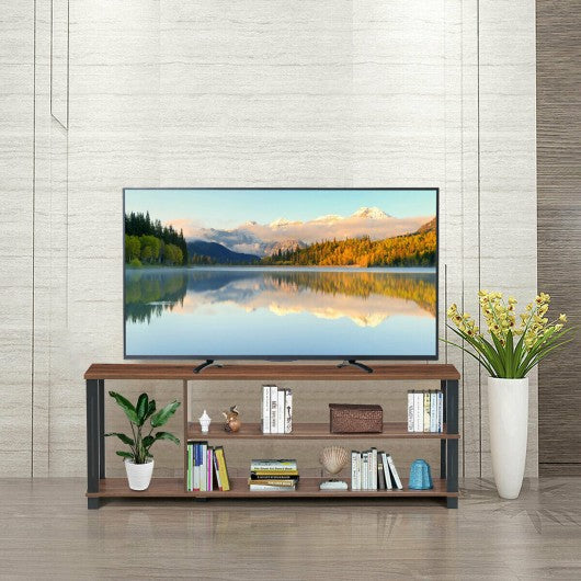 Retro TV Stand Entertainment Media Center Console Shelf Cabinet-Coffee