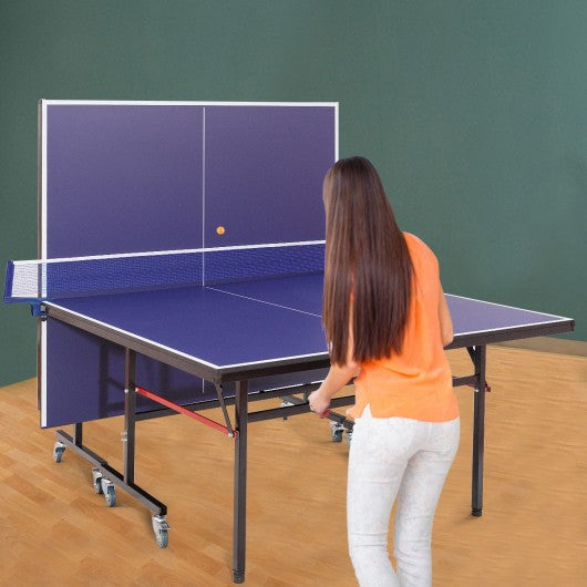 Removable Foldable Net Table Tennis Table with Locking Casters