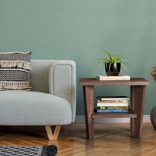 2-Tier Nightstand Space-Saving Side Sofa End Table
