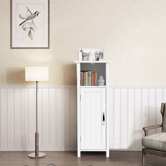 Bathroom Adjustable Shelf Floor Storage Cabinet with Door