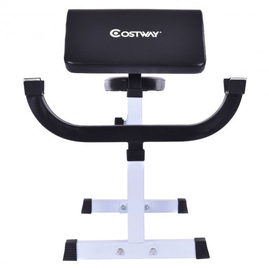 Biceps Trainer Seated Arm Barbell Curl Weight Bench