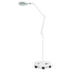 2-in-1 LED Magnifying Glass Floor Lamp with Rolling Wheel-White