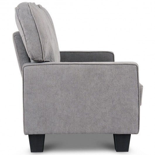 Home Living Room Upholstered Curved Armrest Fabric Sofa