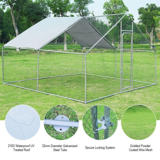 13' x 13' Large Animal Kennel with Roof Cover