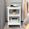 3-tier Side Table Nightstand with Stable Structure-White