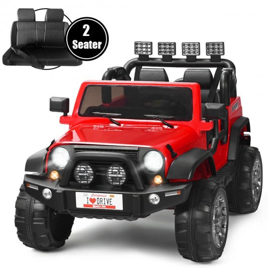 12V 2 Seater Kids Ride On Car w/ Storage Room-Red