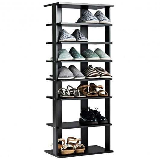 7 Tiers Big Shoe Rack Wooden Shoes Storage Stand