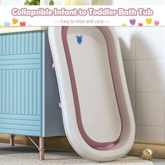 Folding Portable Baby Bathtub w/ Cushion Blue