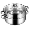 2 Tier Stainless Steel Steamer Pot with Glass Lid