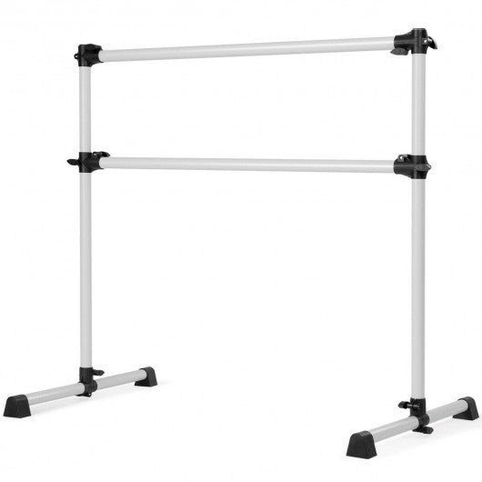4ft Portable Height Adjustable Freestanding Ballet Barre-Silver
