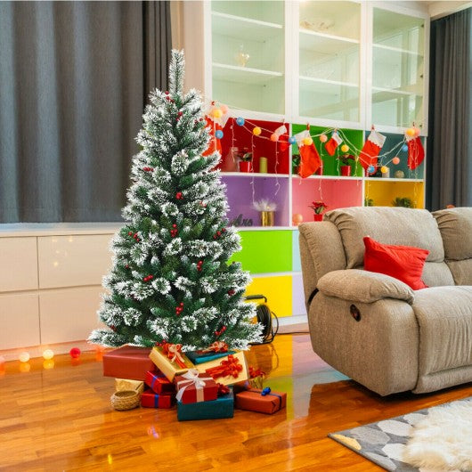 5 ft Snow Flocked Artificial Christmas Hinged Tree