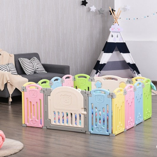 Foldable Baby Playpen 14 Panel Activity Center Safety Play Yard