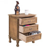 Storage Solid Wood End Nightstand w/ 3 Drawers
