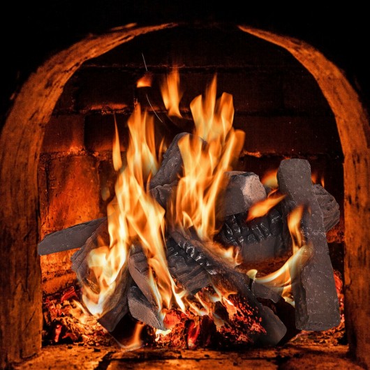 10 pcs Ceramic Propane Fireplace Imitation Wood