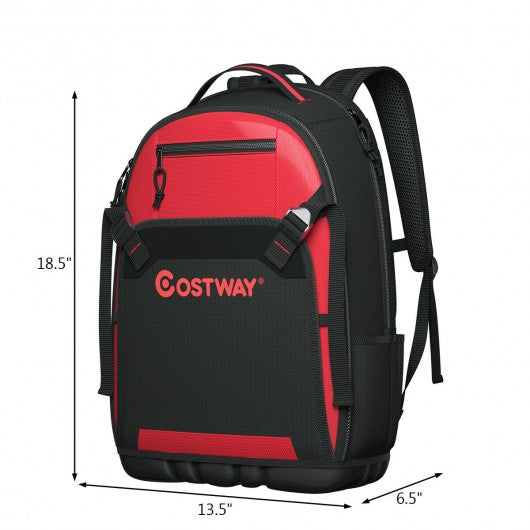 Tool Backpack Heavy Duty Jobsite Tool Bag 26 Pockets