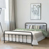 Full Size Metal Bed Frame with Steel Slats Headboard-Black
