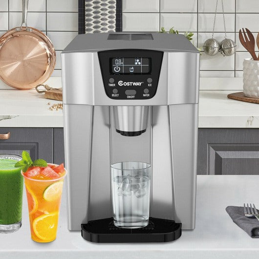 2 In 1 Ice Maker Water Dispenser 36lbs/24H LCD Display