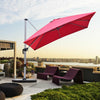 10 Ft 360 Degree Tilt Aluminum Square Patio Offset Cantilever Umbrella-Burgundy