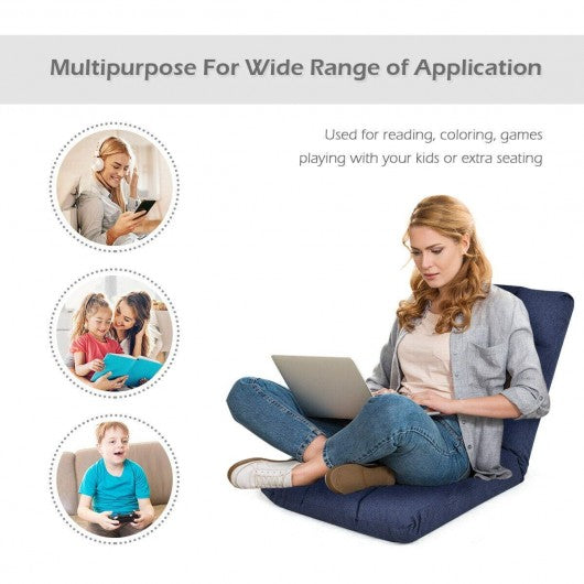 14 Position Adjustable Cushioned Floor Lazy Sofa Chair