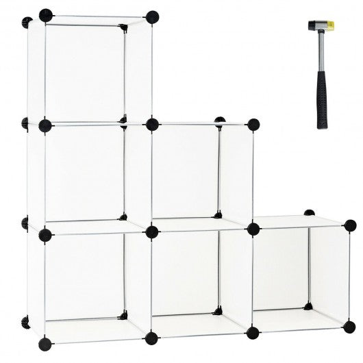 6 Cube Plastic Storage Organizer -White
