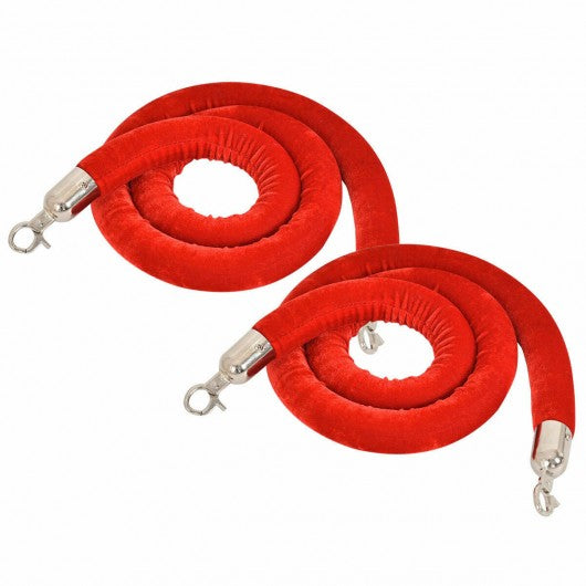 2 pcs Thick Stanchion Crowd Control Queue Velvet Rope