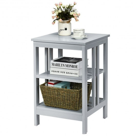 3-Tier Side Table Nightstand with Stable Structure