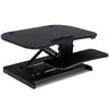 2-Tier Sit to Stand Desk with Keyboard Tray Deck-Black