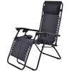 2 pcs Folding Recliner Zero Gravity Lounge Chair - Black
