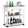 Stainless Steel Mobile Kitchen Trolley Cart With Drawers & Casters