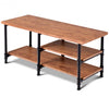 3-Tier Metal Frame Coffee Table with Storage Shelves