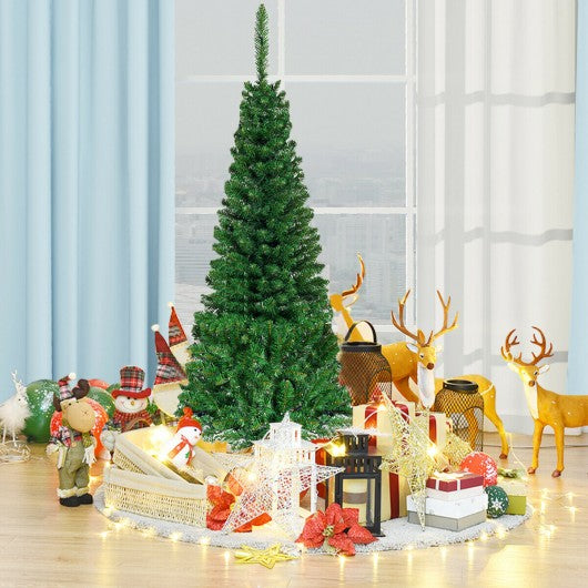 PreLit Hinged Artificial Fir Pencil Christmas Tree