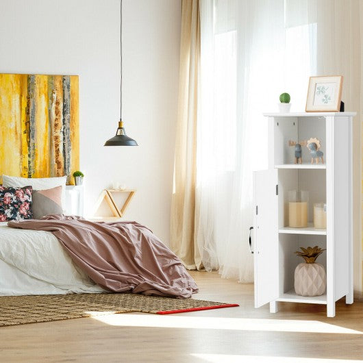 Bathroom Adjustable Shelf Floor Storage Cabinet with Door