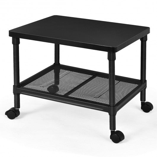 2-Tier Rolling Under-Desk with Storage Shelf