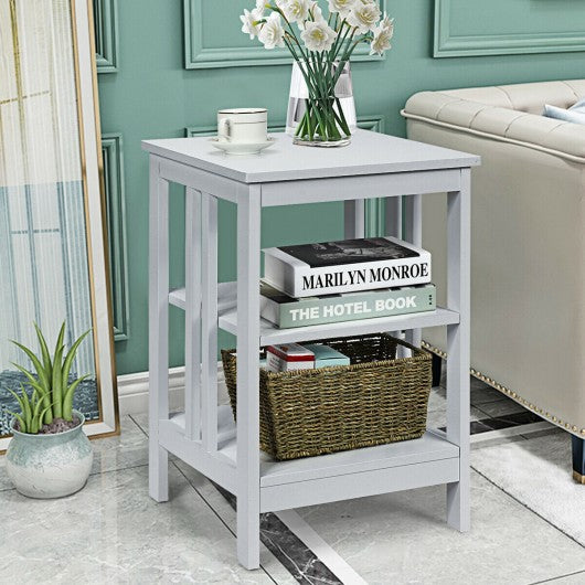 3-Tier Side Table Nightstand with Stable Structure