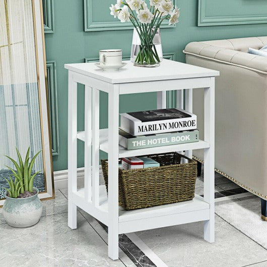 3-Tier Side Table Nightstand with Stable Structure