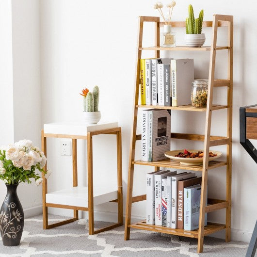 Multifunctional 4 Shelf Bamboo Plant Flower Storage Stand Rack