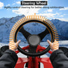 Kids Snow Sled w/ Steering Wheel & Double Brakes Pull Rope