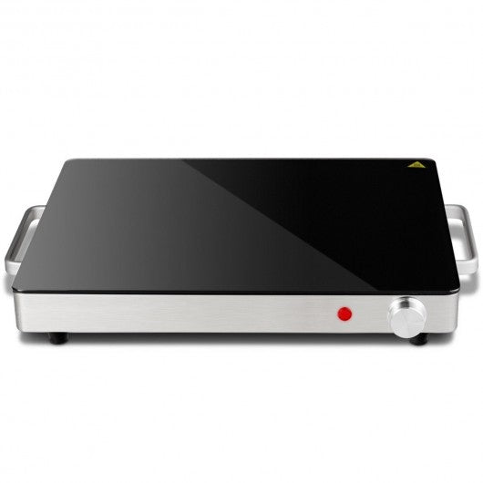 Stainless Steel Electric Warming Tray with Glass Top