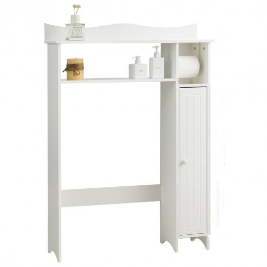 Toilet Storage Cabinet Bathroom Space Saver with Paper Holder