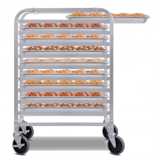 10 Sheet Aluminum Rolling Bakery Pan Rack