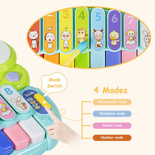 3-in-1 Electronic Piano Xylophone Game Drum Set Musical Toys