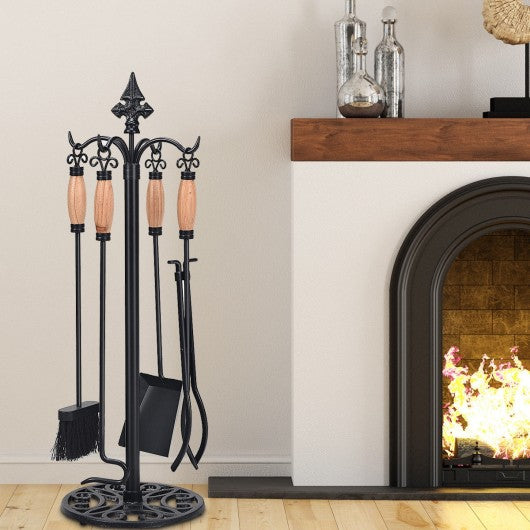 5 Pieces Fireplace Iron Tools Set