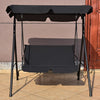 Steel Frame Outdoor Loveseat Patio Canopy Swing with Cushion-Black