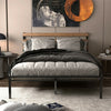Queen Size Metal Bed Frame Foundation with Headboard
